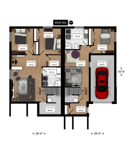 Voici le plan du modèle Panorama au sous-sol