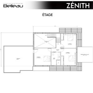 Ceci est le plan de l'étage, modèle Le Zenith au Vertendre